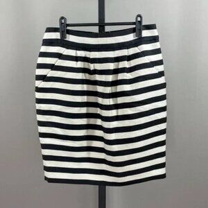 NEW Banana Republic Skirt Womens 2 Black White Stripe Pencil preppy corp